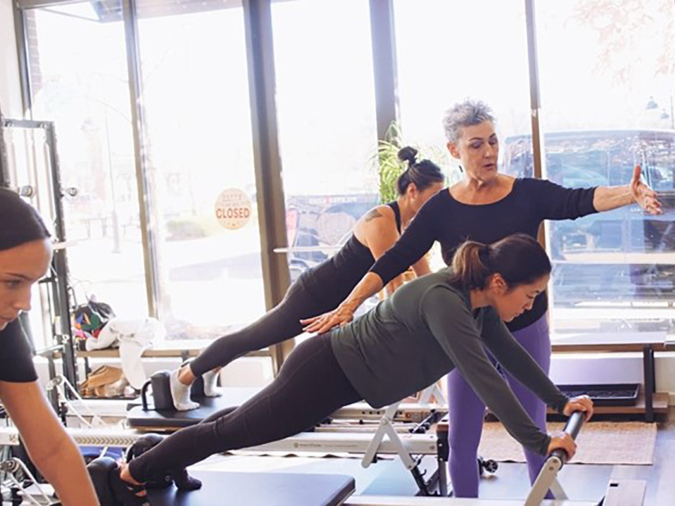 Instructor-Info-Session-Jill-2025-PLF-ft Pilates instructor with student, Instructor Training Courses and CECs